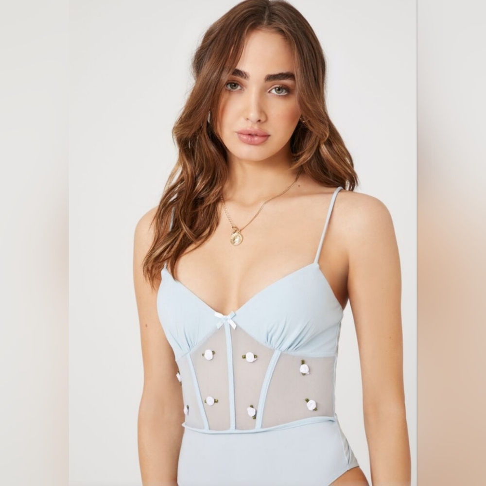 Sheer corset bodysuit